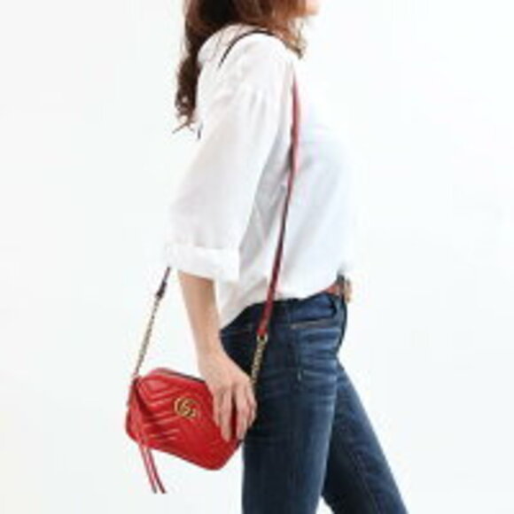 Gucci GG Marmont Shoulder Bag Hibiscus Red - Picture 2 of 5